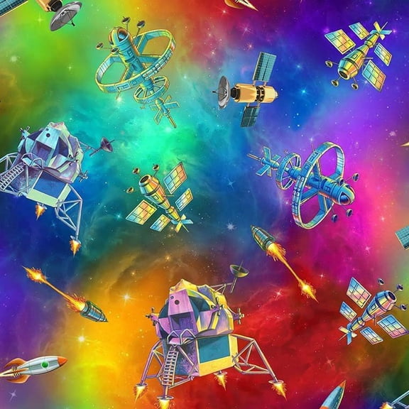 Spacecraft Multi Cotton Fabric