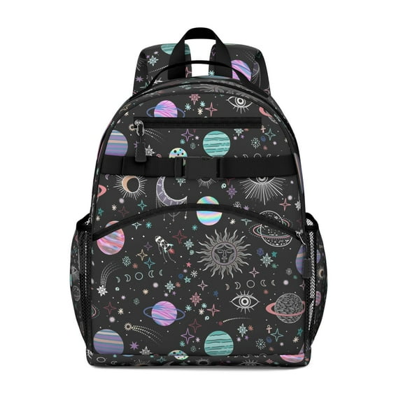 Spacecraft School Backpack Adjustable Padded Straps Chest Strap Water-Resistant Bookbag For Elementary Students