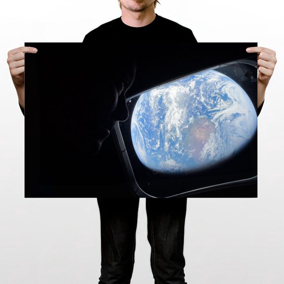 Spacecraft Window Earth View Space Wall Art Decor Unframed Paper Print