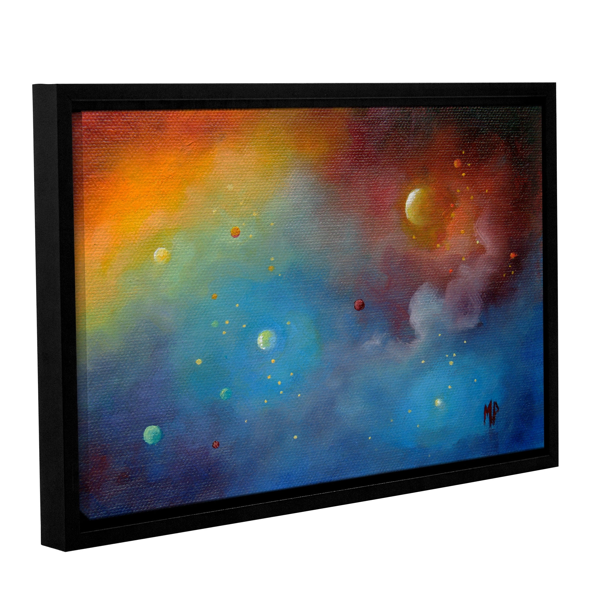 Spaced-Out Gallery Wrapped Floater-framed Canvas by Marina Petro