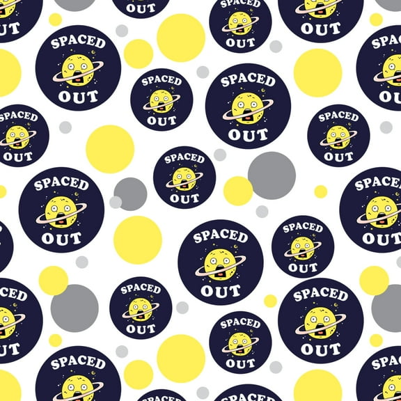 Spaced Out Planet Saturn Funny Humor Premium Gift Wrap Wrapping Paper Roll
