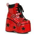 thumbnail image 1 of Spaced Red Rock Star & Buckle 5" Platform Booties size 12, 1 of 2