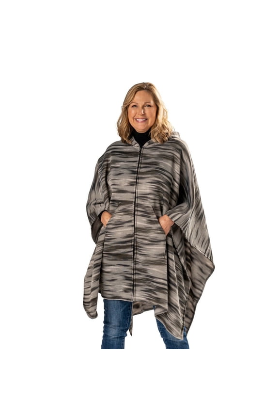 Spacedye Hooded Zip Long Poncho