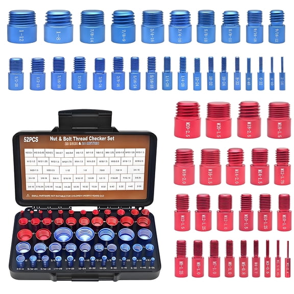 Spaceflight Aluminum Thread Gauges 52PCS Metric Screw Screw Size Identification Workshop Tool Set