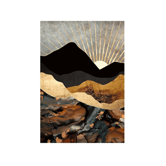 Spacefrog Designs Copper And Gold Mountains Print Wall Art Modern Wall Decor For Living Room Bedroom