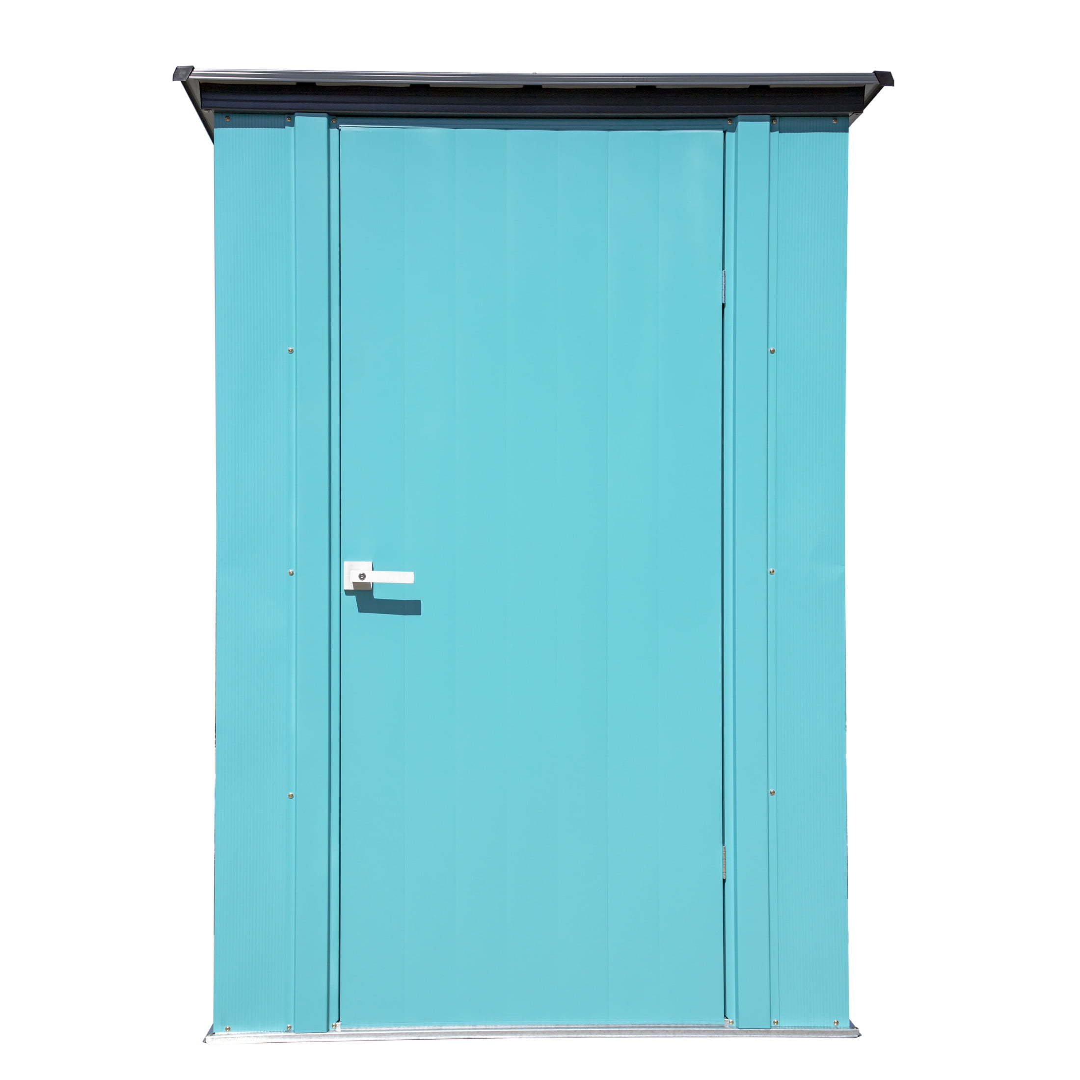 Teal and Anthracite Metal Vertical Storage Shed Kit