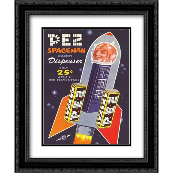 Spaceman 2x Matted 20x24 Black Ornate Framed Art Print by Pez