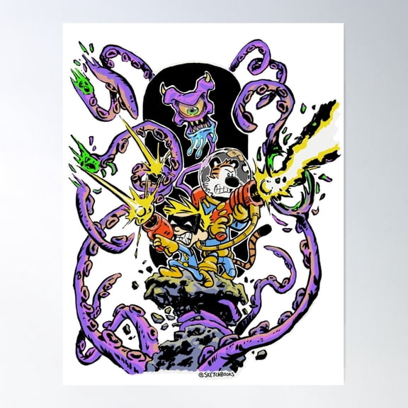 Spaceman! Alien! Spiff! Poster Wall Art, Modern Wall Decor For Living Room Bedroom, 24x36 UNFRAMED