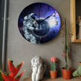 thumbnail image 1 of Spaceman Carry Big Planet Round Wall Clock 10 Inch, Silent Non Ticking Wall Clocks Battery Operated, Simple Modern Decorativel Clock Style fits Any Home Decor, 1 of 6