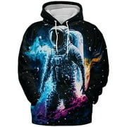 GyftWear Spaceman Galaxy All Over Print Graphic Hoodie S Multi