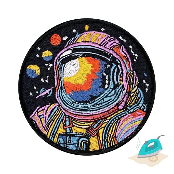 Spaceman Iron On Patch Embroidered Sew On Patches For Clothing, Jeans, Jackets, Backpacks, Hoodies Galaxy Sci Fi Applique Embroidery Patch For Tote Bags, Dresses