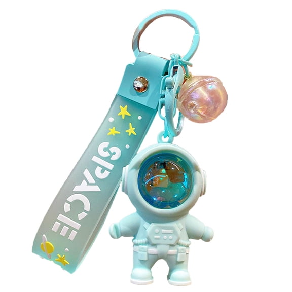 Spaceman Keychain with Letter Wristband Astronaut Keyring Sunset Projector Light Keychain Pendant for Handbag Backpack