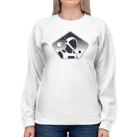 Spaceman Oortrait Sweatshirt Women -Smartprints Designs, Female 5X-Large