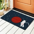 thumbnail image 1 of Spaceman Spaceship Mars Stars Rugs Doormat, Non-Slip Machine Washable Carpets Floor Door Mat , 36" x 24", 1 of 7