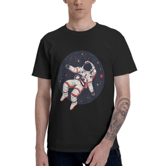 Spaceman T-Shirt for Men Cotton 100% Summer Tops Women Fashion Casual Short Sleeves Round Collar Short-Sleeve Couple Top Tees