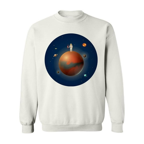 Spaceman With Flag On The Planet Sweatshirt Men -Image by Shutterstock, Male Large