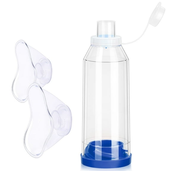 Spacer for Kids and Adults with 2 Masks and Blue Medication Chamber