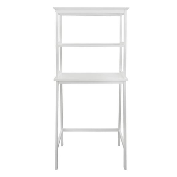 Spacesaver 100% Solid Wood Over The Toilet Rack with Shelves - White