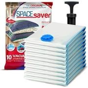 Spacesaver Premium Vacuum Storage Bags. 80% More Storage! Electric Pump for Travel! Double-Zip Seal and Triple Seal Turbo-Valve for Max Space Saving! (Variety 10 Pack)