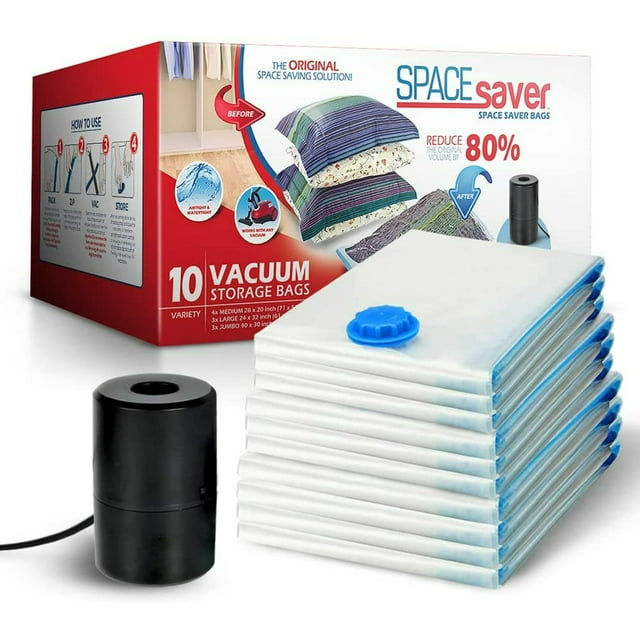 Spacesaver Premium Vacuum Storage Bags. 80 More Storage! Electric Pump