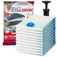 thumbnail image 1 of Spacesaver Vacuum Storage Bags - 80% More Storage! Hand-Pump & Turbo-Valve, Double-Zip Seal (10 Pack), 1 of 7