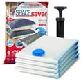 thumbnail image 1 of Spacesaver Premium Vacuum Storage Bags. 80% More Storage! Hand-Pump for Travel! Double-Zip Seal and Triple Seal Turbo-Valve for Max Space Saving! (Jumbo 4 Pack), 1 of 7