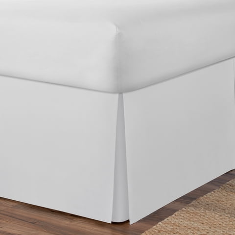 Space Maker Extra-Long Bed Skirt, 21’ Drop, White, Queen