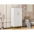 thumbnail image 1 of Spacesea  Pantry Cabinet, 51.18” Tall Kitchen Storage Cabinet with Adjustable Shelves and Gold Metal Base – Ideal for Kitchen, Living Room & More, 1 of 7