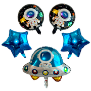 Spaceship Astronaut Balloons 5PC Outer Space Birthday Party Set | Space Themed Party Supplies Balloons & Decorations Decor | Gifts for Kids