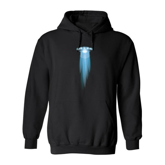 Spaceship Beaming Lights Hoodie Men -SPIdeals Designs, Male Medium