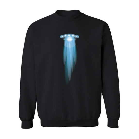Spaceship Beaming Lights Sweatshirt Men -SPIdeals Designs, Male Medium