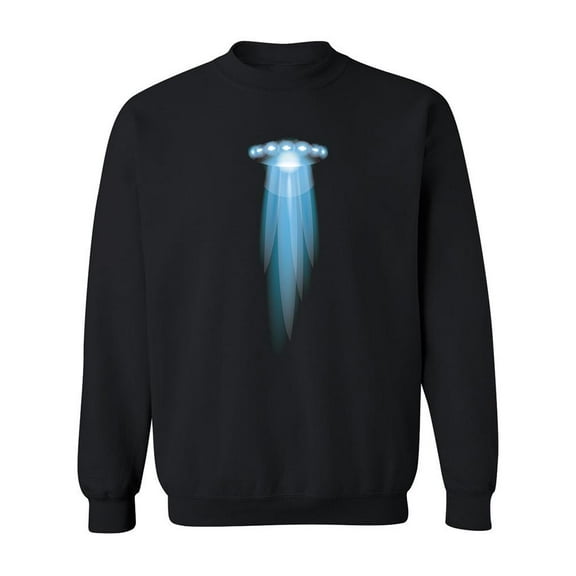 Spaceship Beaming Lights Sweatshirt Men -SPIdeals Designs, Male XX-Large