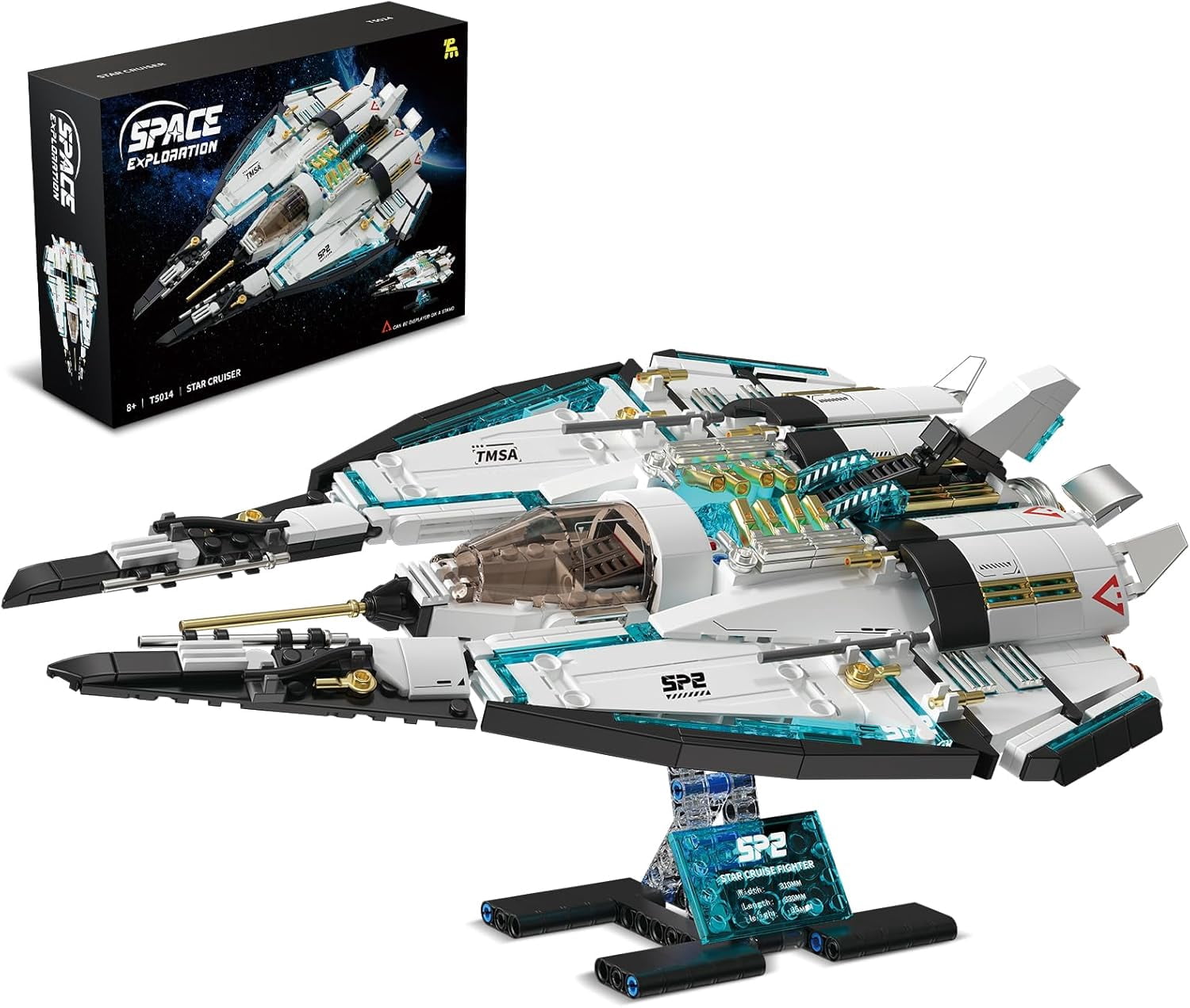 Spaceship Building Blocks Set, STEM Space Toys for Kids to Assemble a Space Shuttle with Light, Best Present (739PCS)
