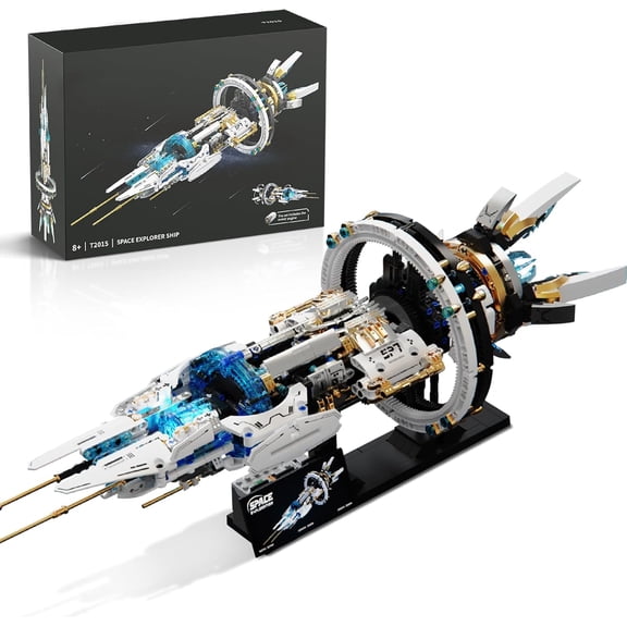 Spaceship Building Set for Adults, Space Building Blocks, Space Station Block Kit, Home or Office Decor, Spaceship Toy