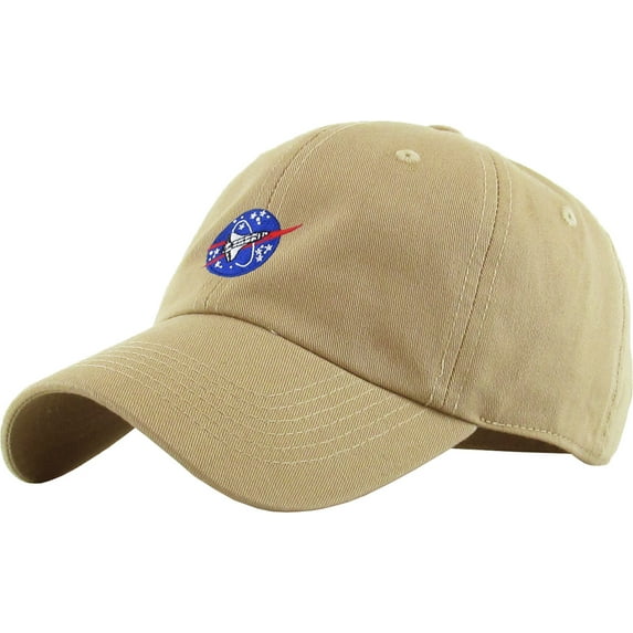 Spaceship Khaki Dad Hat Baseball Cap Polo Style Adjustable NASA Galaxy Alien UFO Face ET E.T. Saucer Rocket Planets Earth Mars Moon