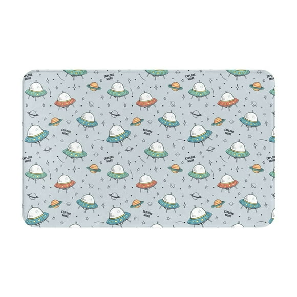 Spaceship Outdoor Indoor Door Mat, Non Slip Bath Mat, Absorbent Cleaned Kitchen Mat for Entryway