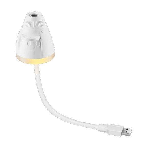 Spaceship Star Projection Light USB Night Sky Projector Flexible Gooseneck Plug Play Twinkling Star Lamp Ambient Decor For Bedroom Ceiling,White
