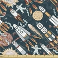 thumbnail image 1 of Ambesonne Spaceship Fabric by the Yard Upholstery, Space Exploration, 1 Yard, Multicolor, 1 of 4