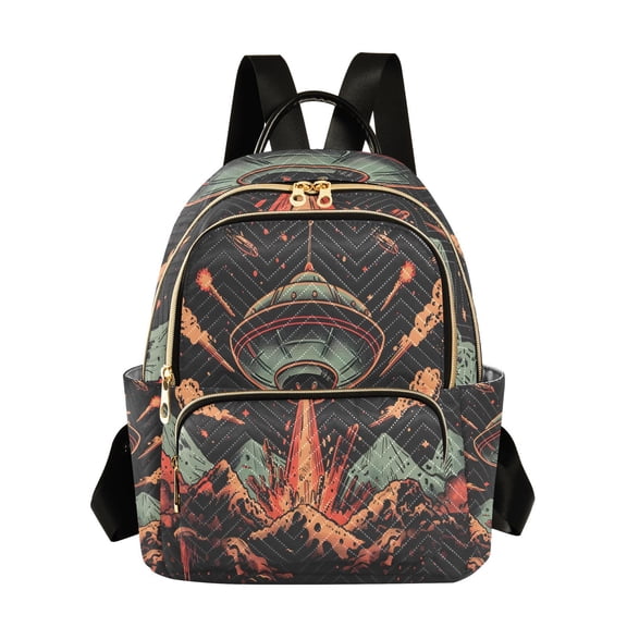 Spaceship Volcanos Travel Laptop Backpack Casual Daypack Lightweight Bookbag Compartment for Business