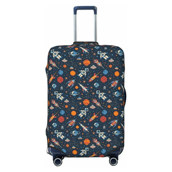 Spaceships And Stars In Outer Space Luggage Cover Anti Scratch, Elastic Suitcase Protector Suitcase Covers for Luggage Fits 18-32 Inch Luggage