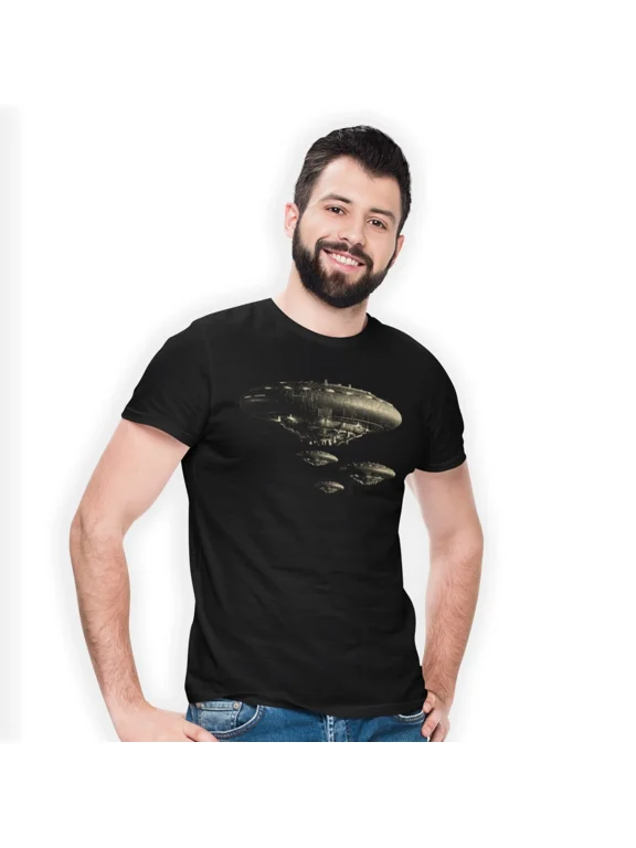 Spaceships Flying Together T-Shirt Space Sci-Fi Alien UFO Craft Birthday Gift