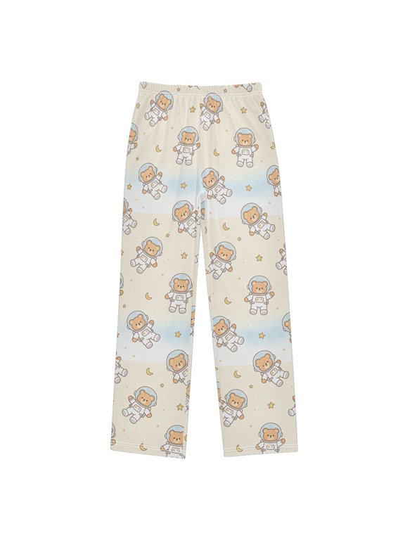 Spacesuit Bear Pajama Pants Soft and Lightweight Elastic Waistband Pajama Pants