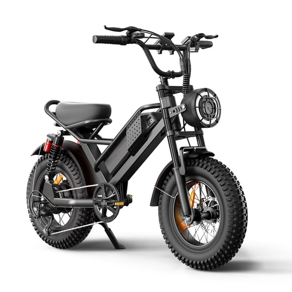 16" Fat Tire Ebike, 750W, 21.7MPH, 48V/15AH Battery, 4 Shock Absorbers, Compact for Riders Under 5'2" & Teens.