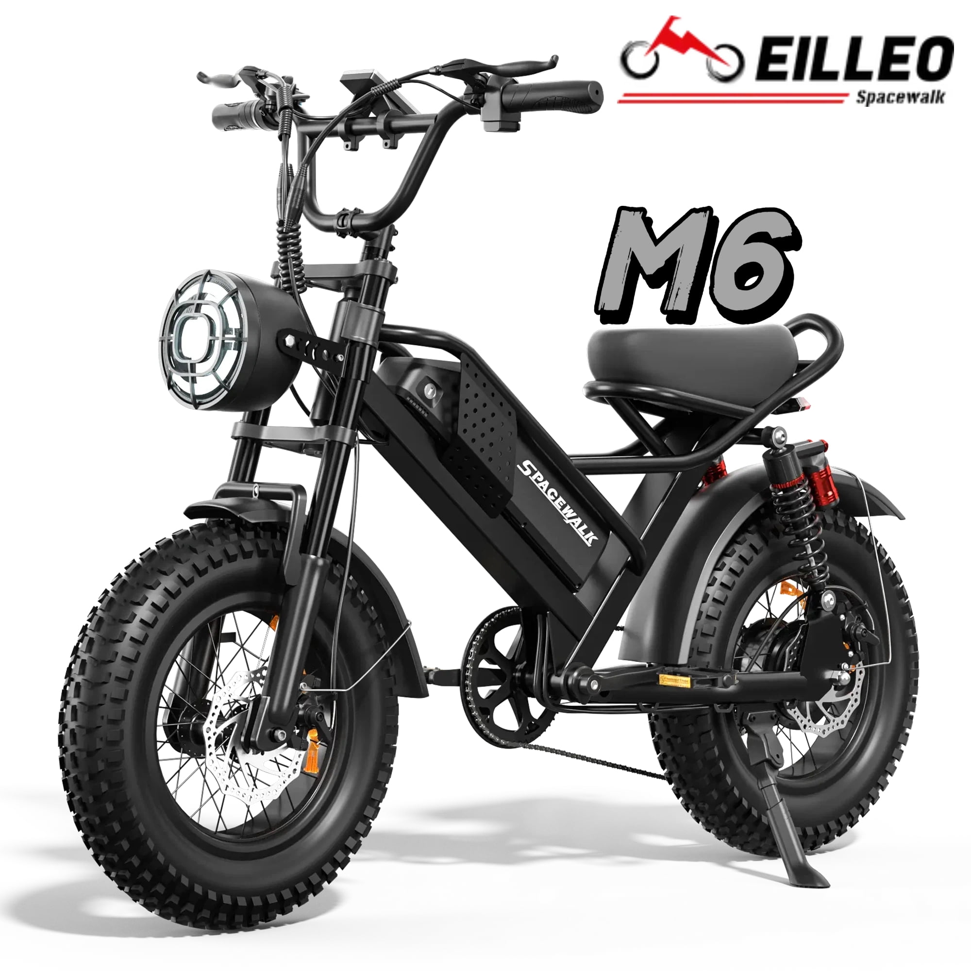 Spacewalk 16" Fat Tire Electric Bike, 750W Motor,48V 15Ah Removable Battery,21.7 MPH Compact Ebike with Dual Suspension,UL 2849