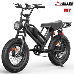 Spacewalk Electric Bike M7 for Teens/Adults,20" fat tire Ebike,1500W Peak Motor, 27.9mph,48V 15Ah Removable Battery,Full Suspension,50 Miles Pure Electric,70 Miles PAS UL2849