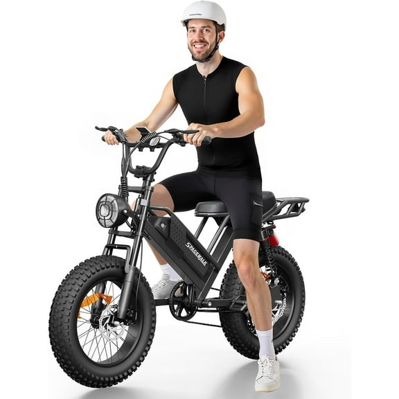 Spacewalk Electric Bike for Adult,20"x4"Fat Tires Ebike,Suitable for Riders 5'5"& Above,750W Motor,24.9mph,48V 15Ah