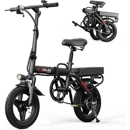 UP PAD Foldable E-Bike for Adults,500W Motor & Ultra-Lightweight Design, 14”Tires for Easy Urban Riding,17.4mi Full Electric,29.8mi with Pedal Assist