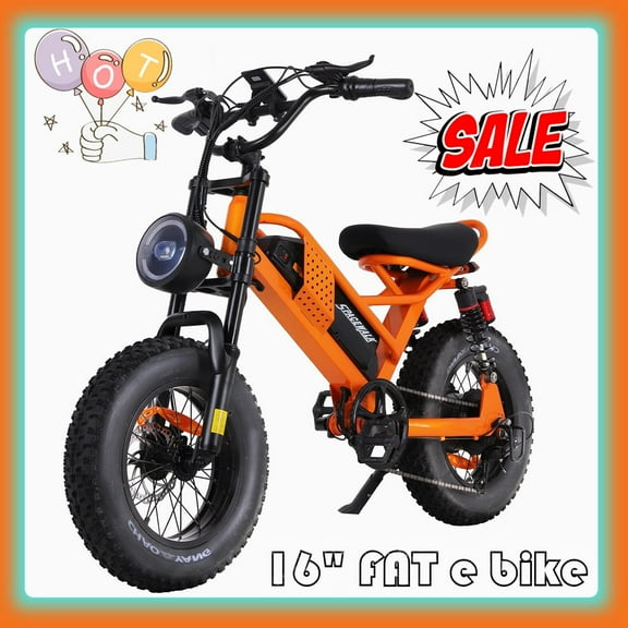 Spacewalk Small Electric Bike,16" Fat Tire Ebike,Compact Design,More Suitable for Riders Under 5'2", and Teenagers with 750W Motor, 21.7MPH with Removable 48V/15AH Battery,50-Miles Motorcycle