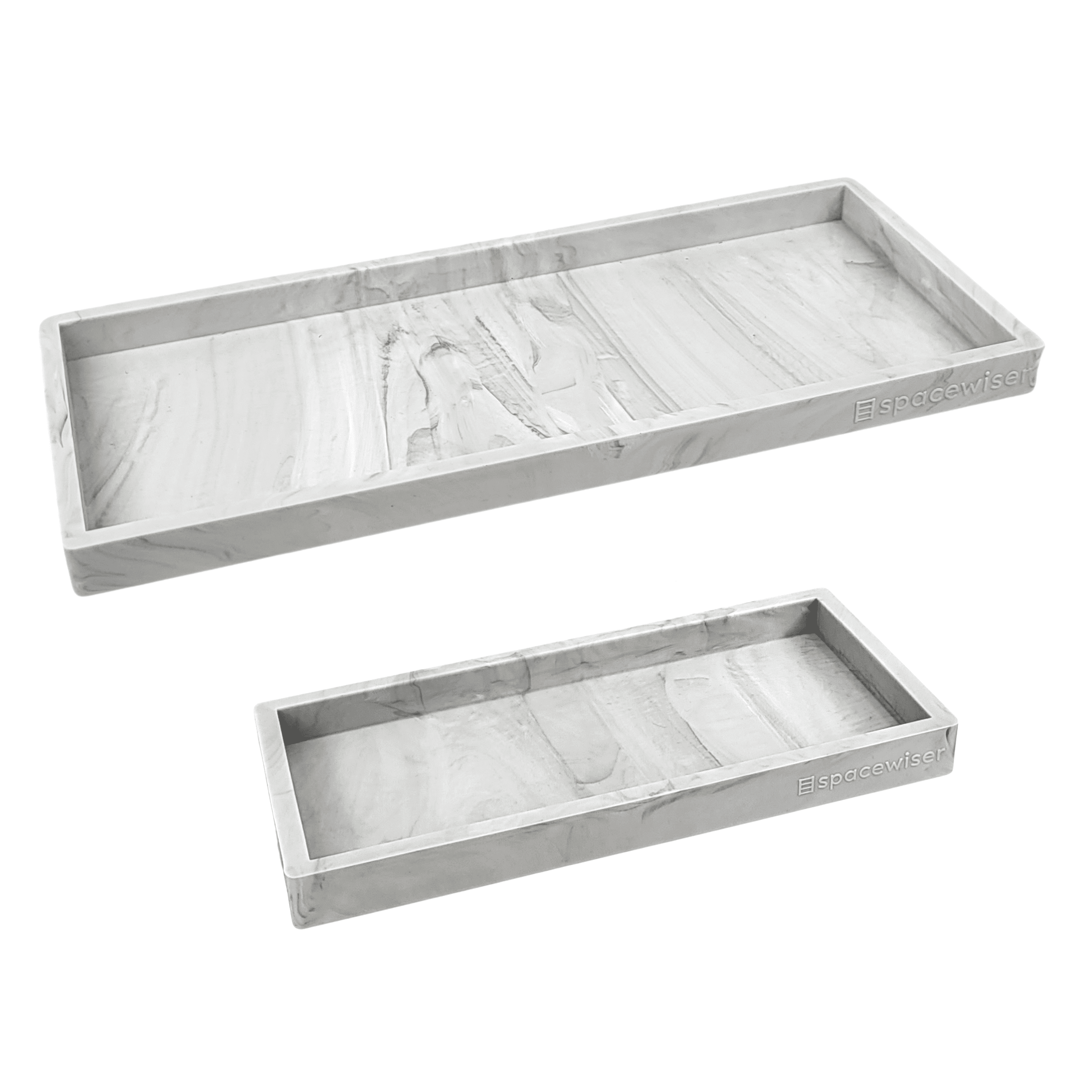 Spacewiser Countertop and Vanity Tray 2 PC (11" and 7") Shatterproof Silicone Kitchen and