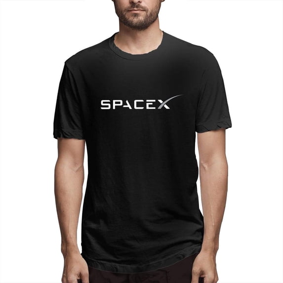 Spacex Cotton T Shirts for Men - Tees Gifts Shirts for Women Black